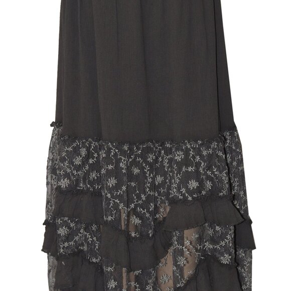 Free People Ashlyn Maxi Skirt Mid-Rise Tiered Ruffle Embroidered New XL - Picture 5 of 6